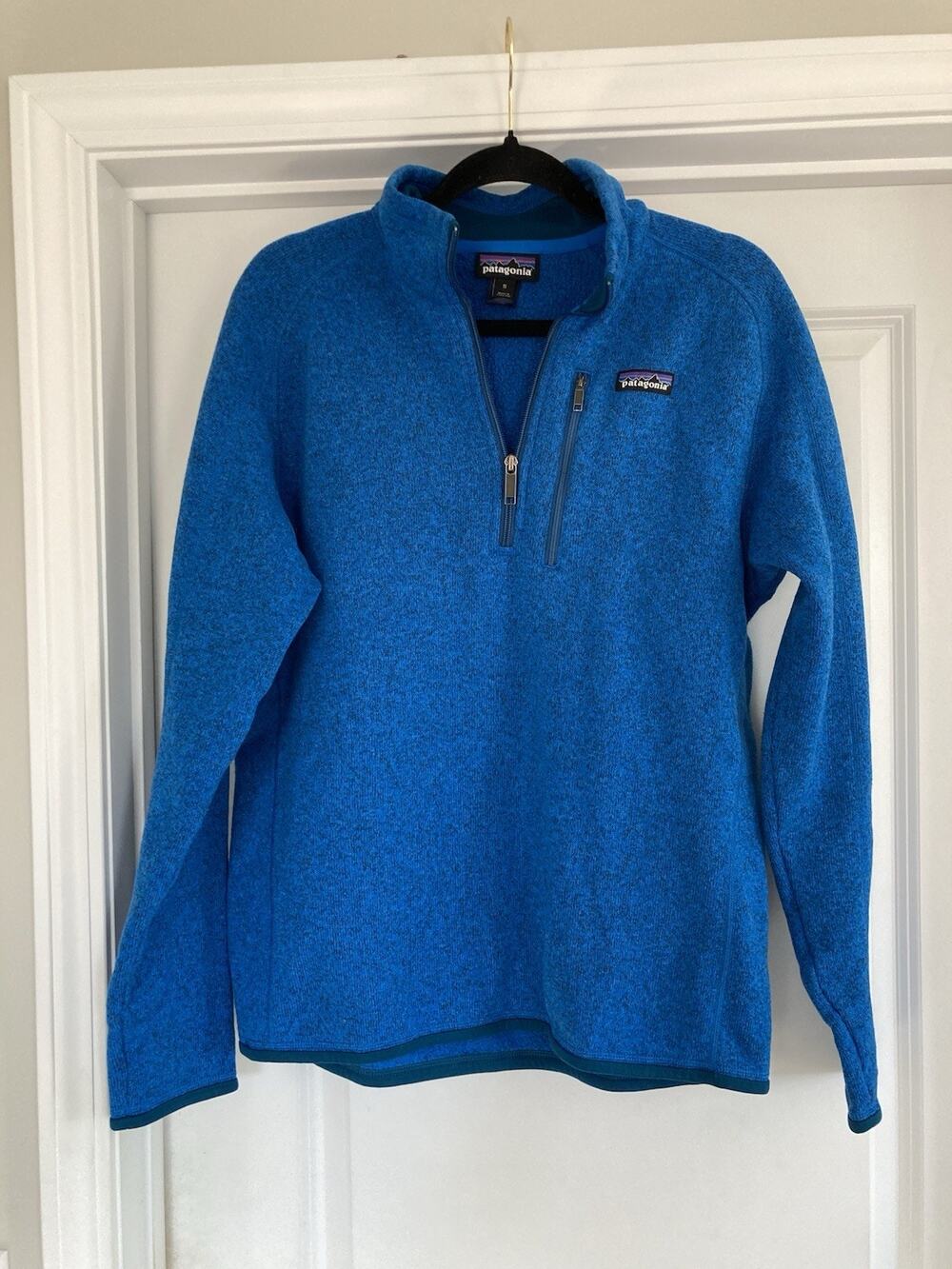 Patagonia Mens Medium Blue Better Sweater 1/4 Zip Fleece Pullover Jacket Utility